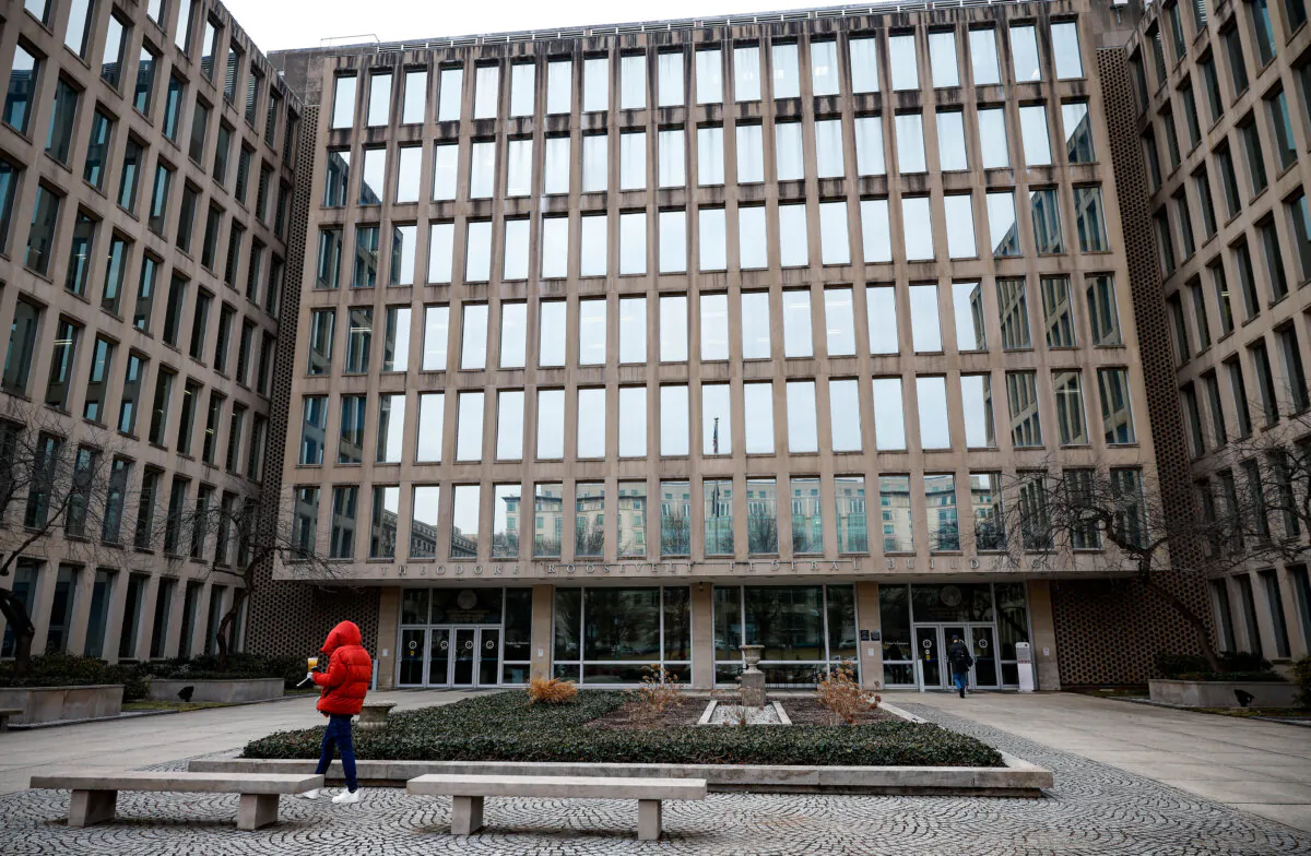 The Theodore Roosevelt Federal Building, headquarters of the Office of Personnel Management, in Washington on Feb. 03, 2025. (Kevin Dietsch/Getty Images)