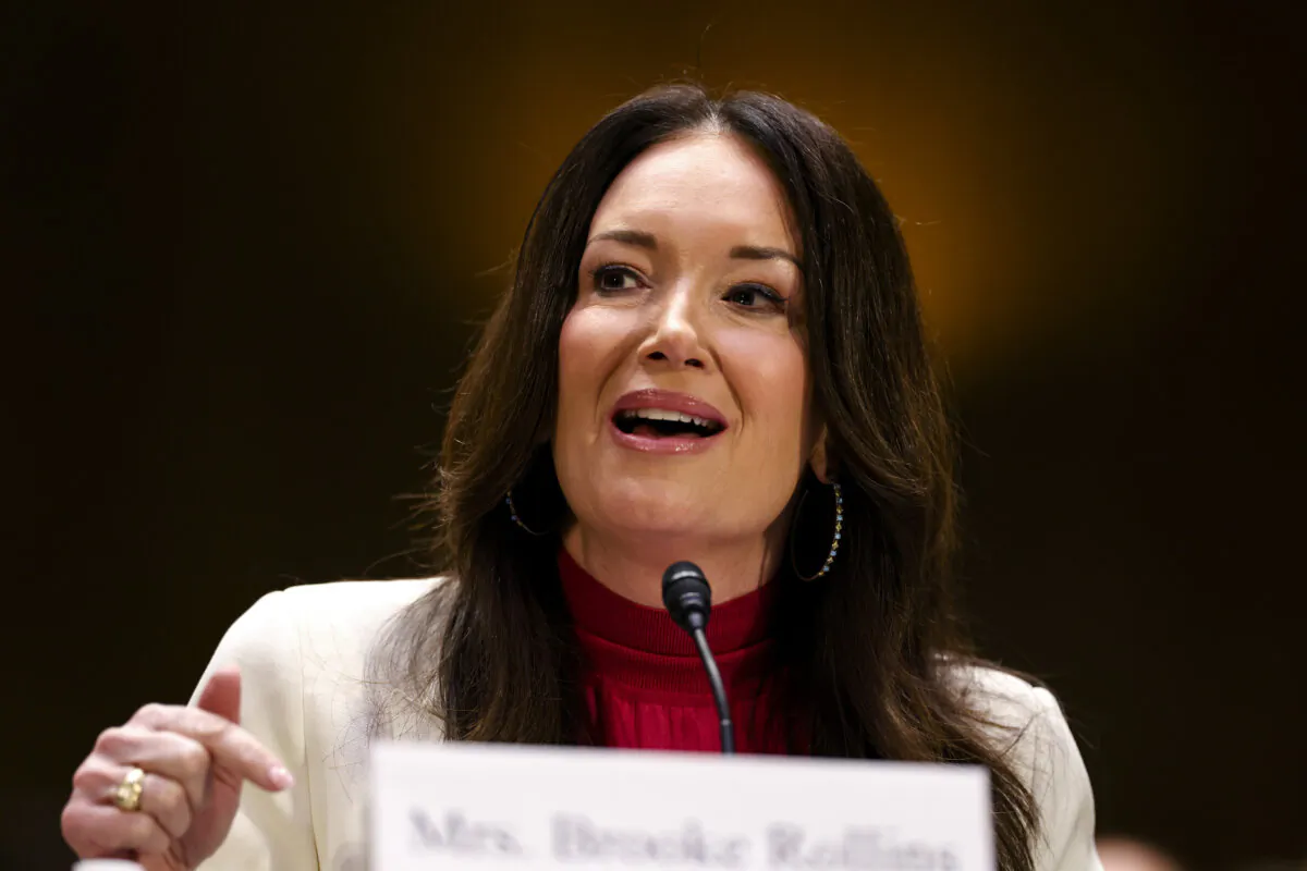 Brooke Rollins, President Donald Trump's nominee to be agriculture secretary, speaks during her Senate Agriculture, Nutrition, and Forestry Committee confirmation hearing in the Dirksen building in Washington on Jan. 23, 2025. (Kayla Bartkowski/Getty Images)