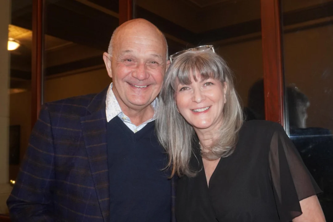 Clive and Tatiana Mills attended Shen Yun Performing Arts at the Bournemouth Pavilion Theatre on Feb. 13, 2025. (Mary Mann/The Epoch Times) 