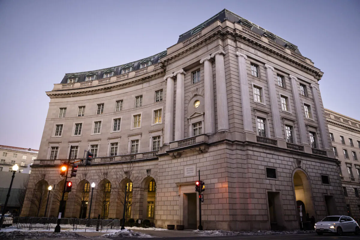 The IRS building in Washington on Jan. 9, 2025. (Madalina Vasiliu /The Epoch Times)