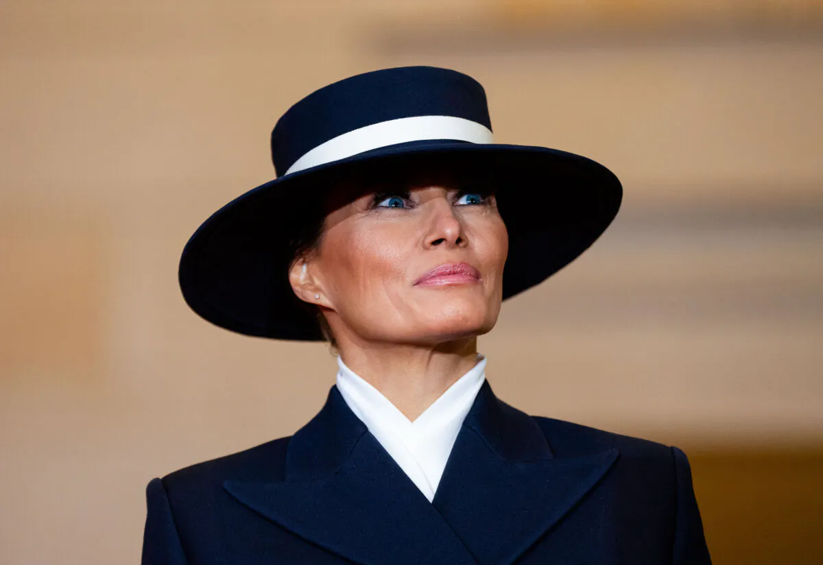 First lady Melania Trump looks on as her husband U.S. President Donald Trump (not pictured) addresses guests and supporters in an overflow room in Emancipation Hall after his inauguration at the U.S Capitol on January 20, 2025 in Washington, DC. Donald Trump takes office for his second term as the 47th President of the United States. (Photo by Greg Nash-Pool/Getty Images)