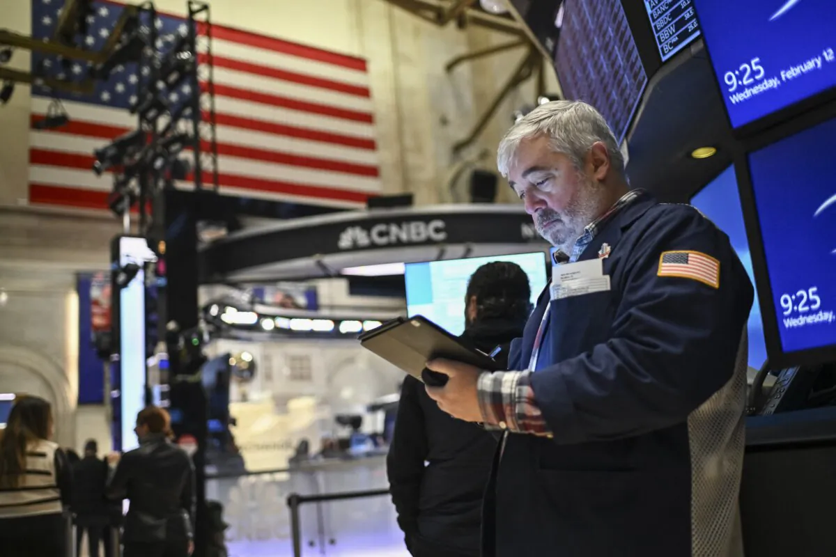 Traders work on the floor of the New York Stock Exchange on Feb. 12, 2025. (Angela Weiss/AFP via Getty Images)