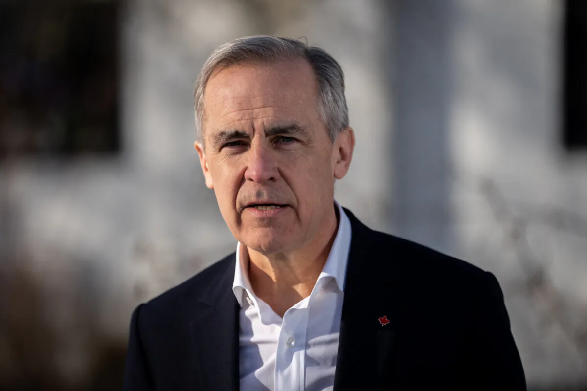 Mark Carney, candidate for the leadership of the Liberal Party of Canada, speaks during a news conference in Vancouver, on Feb. 13, 2025. (The Canadian Press/Ethan Cairns)