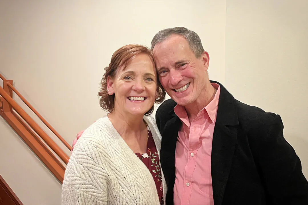 Tracy Nichols and Jerry Nichols attend a performance by Shen Yun at the Aronoff Center in Cincinnati on Feb. 15, 2025. (Charlie Lu/The Epoch Times)