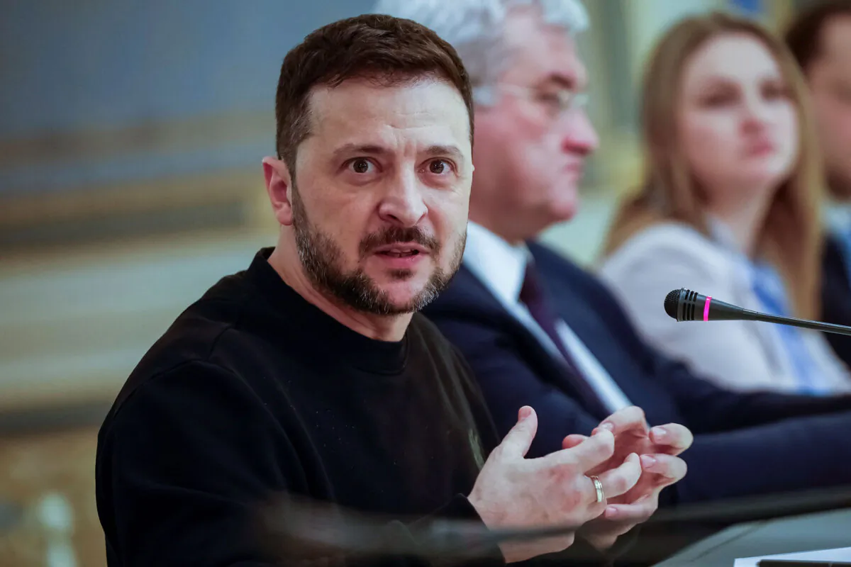 Ukraine's President Volodymyr Zelenskyy attends a press conference in Kyiv, Ukraine, on Jan. 8, 2025. (Alina Smutko/Reuters)