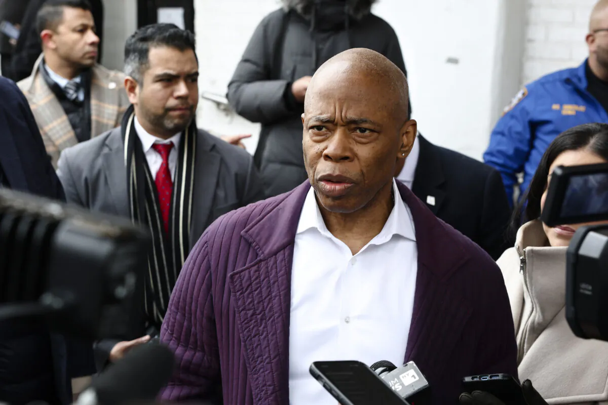 New York City Mayor Eric Adams in New York City on Feb. 12, 2025. (Michael M. Santiago/Getty Images)