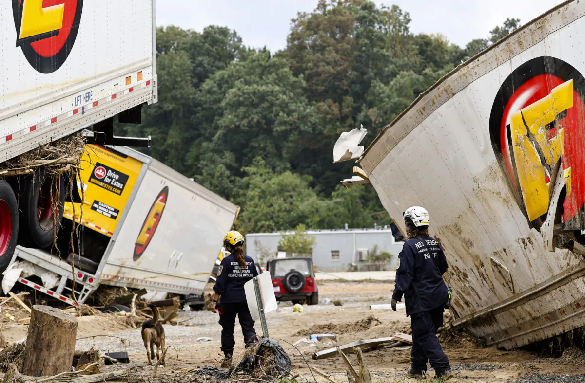 FEMA workers in Asheville, N.C., in a file photograph. (Mario Tama/Getty Images)