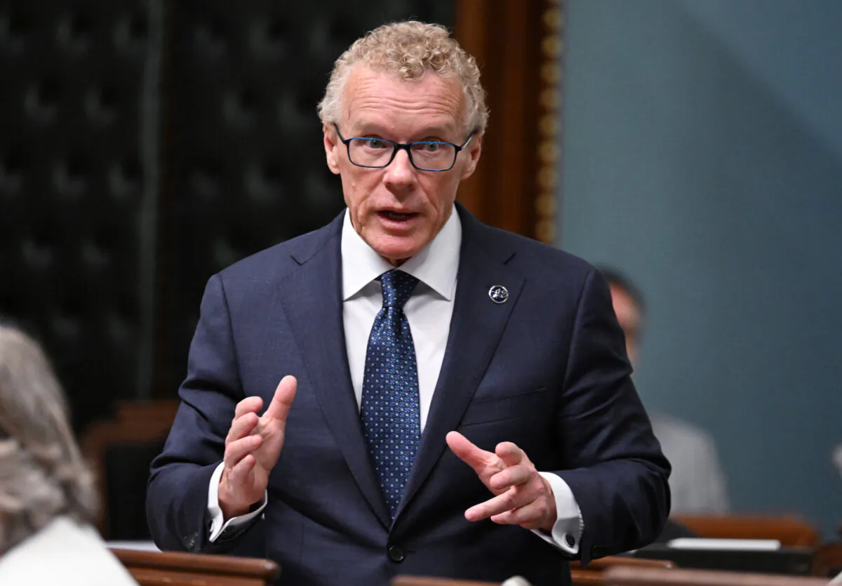 Quebec Labour Minister Jean Boulet responds to the Opposition during question period, at the legislature in Quebec City, on March 12, 2024. (The Canadian Press/Jacques Boissinot)