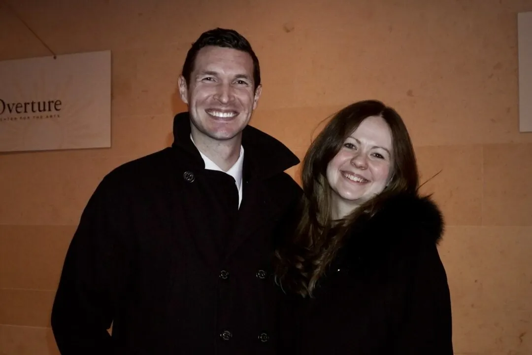 Killian and Amanda Collins enjoyed Shen Yun's evening performance at the Overture Center for the Arts on Feb. 19, 2025. (Nancy Ma/The Epoch Times)