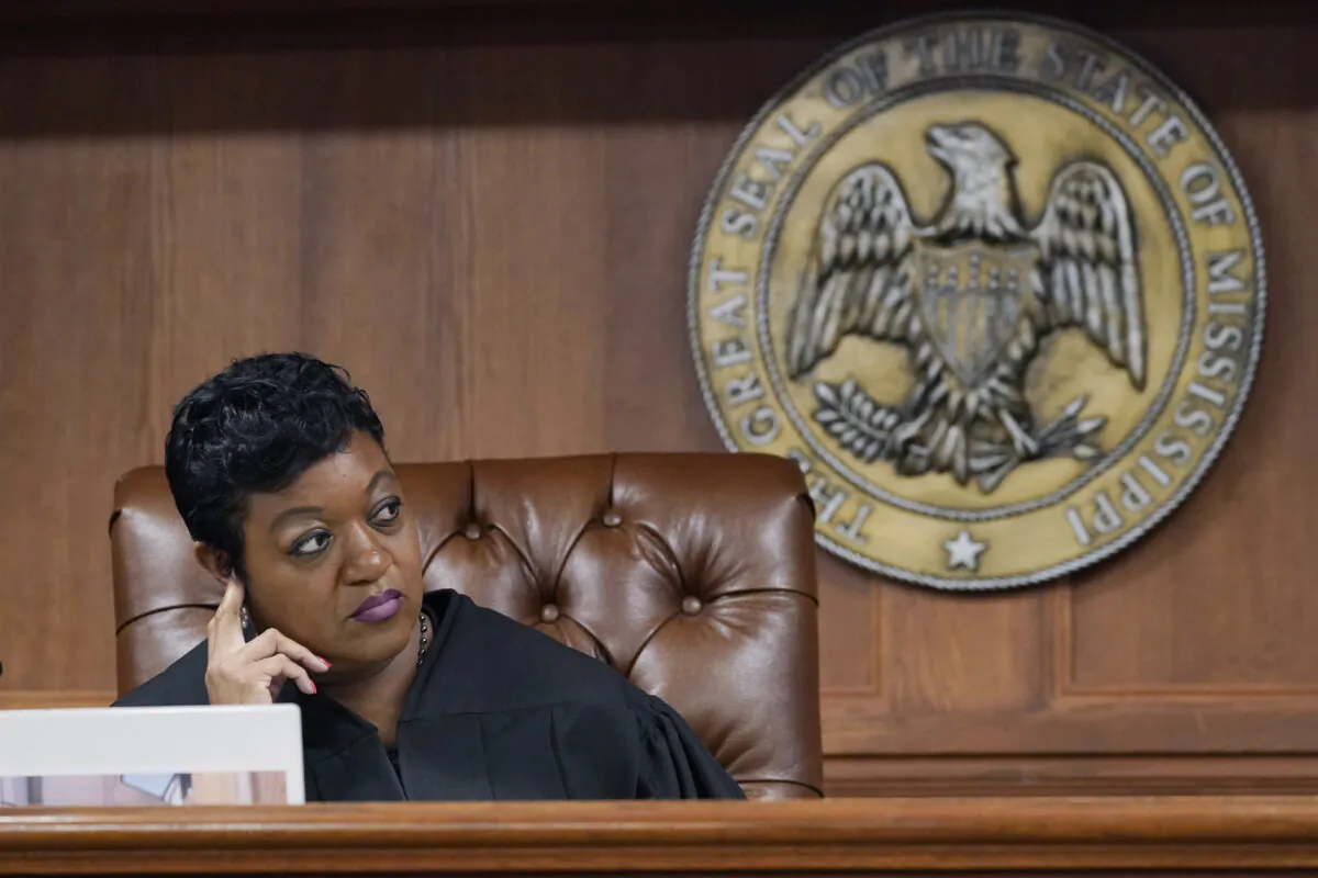Hinds County Chancery Judge Crystal Wise Martin during a hearing in Jackson, Miss., on Aug. 23, 2022. (Rogelio V. Solis/AP Photo)
