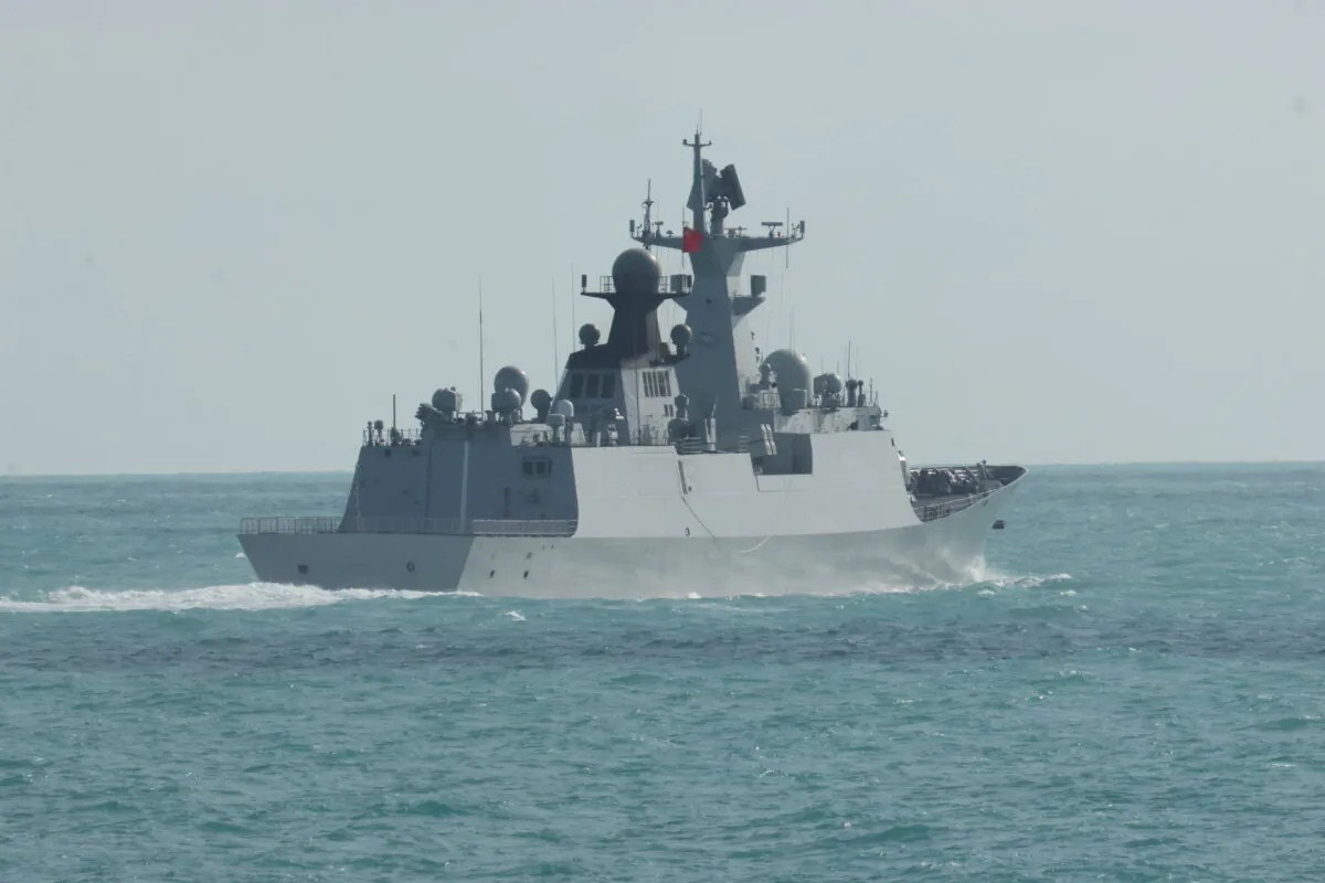 Chinese People's Liberation Army-Navy Jiangkai-class frigate, Hengyang, sailing within Australia's Exclusive Economic Zone, provided on Feb. 11, 2025. (Courtesy of the Australian Department of Defence)