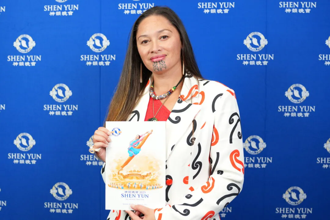 Maisey Rika attends Shen Yun Performing Arts at the Kiri Te Kanawa Theatre of the Aotea Centre in Auckland, New Zealand, on Feb. 20, 2025. (NTD)