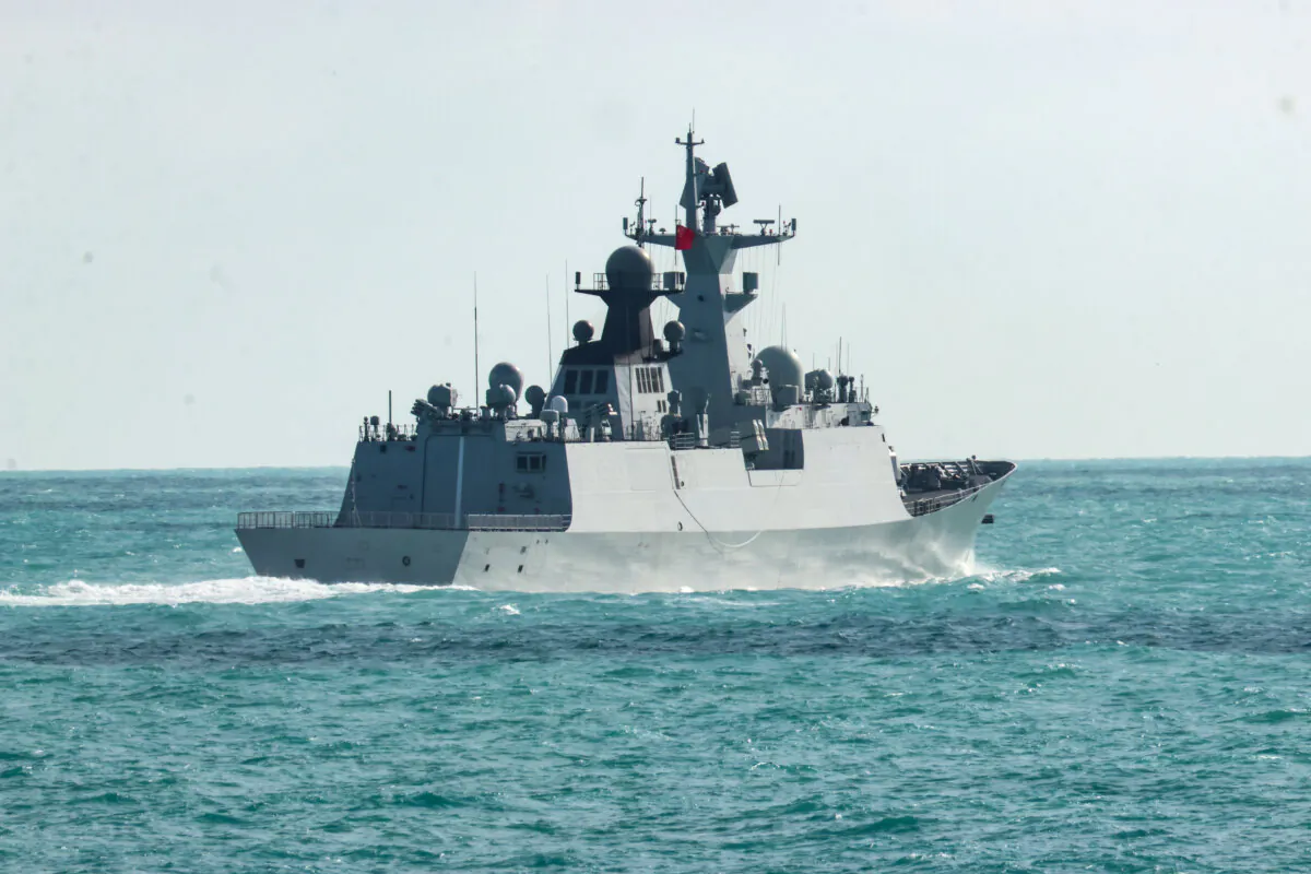 Chinese People's Liberation Army-Navy Jiangkai-class frigate, Hengyang, sailing within Australia's Exclusive Economic Zone, provided on Feb. 11, 2025. (Courtesy of the Australian Department of Defence)
