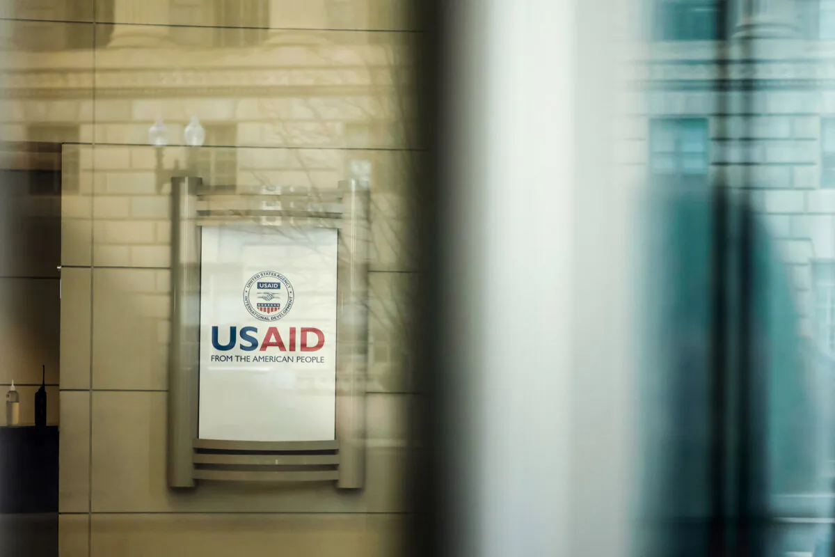 The lobby of the U.S. Agency for International Development (USAID) headquarters in Washington on Feb. 3, 2025. (Kevin Dietsch/Getty Images)