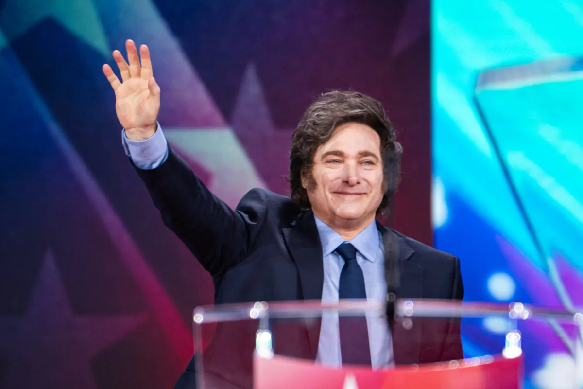 Argentine President Javier Milei arrives to speak during the annual CPAC at the Gaylord National Resort & Convention Center at National Harbor in Oxon Hill, Md., on Feb. 22, 2025. (Madalina Vasiliu/The Epoch Times)