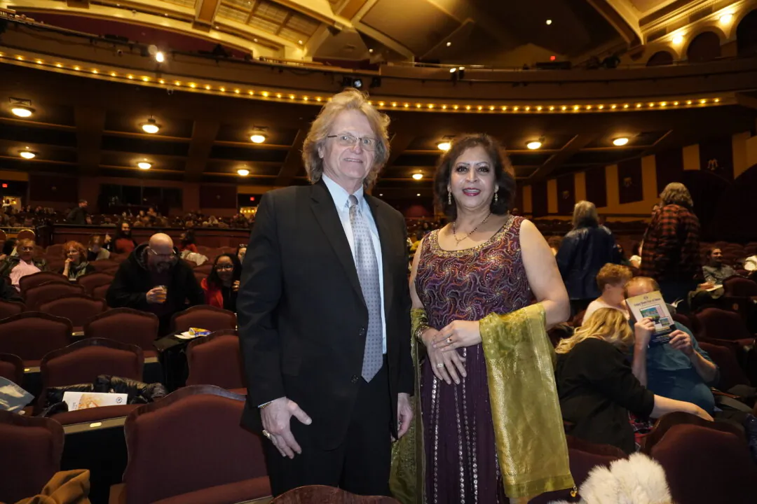Michael Albert and Aruna Lal attended Shen Yun Performing Arts at the Miller High Life Theatre in Milwaukee, Wis., on Feb. 22, 2025. (Nancy Ma/The Epoch Times)