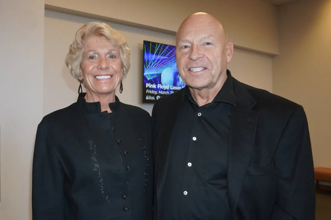 Becky Feikema and Stan Solo attend Shen Yun Performing Arts at the OCCC Visual and Performing Arts Center Theater in Oklahoma City, Okla., on Feb. 22, 2025. (Sally Sun/The Epoch Times)