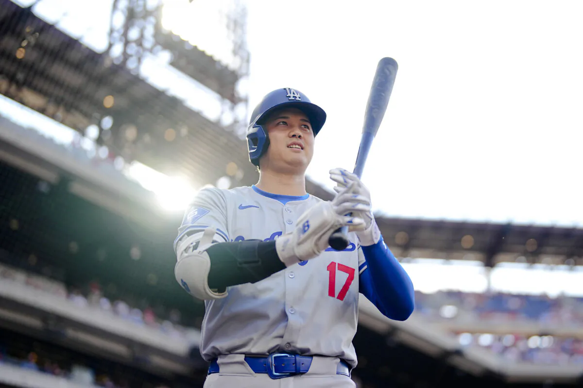 Shohei Ohtani of the Los Angeles Dodgers before a game against the Philadelphia Phillies at Citizens Bank Park in Philadelphia on July 11, 2024. (Mitchell Leff/Getty Images)