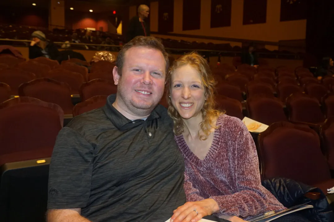 Thomas and Christa Furman at Shen Yun Performing Arts at Miller High Life Theatre in Milwaukee, Wis., on Feb. 23, 2025. (Yeawen Hung/The Epoch Times)