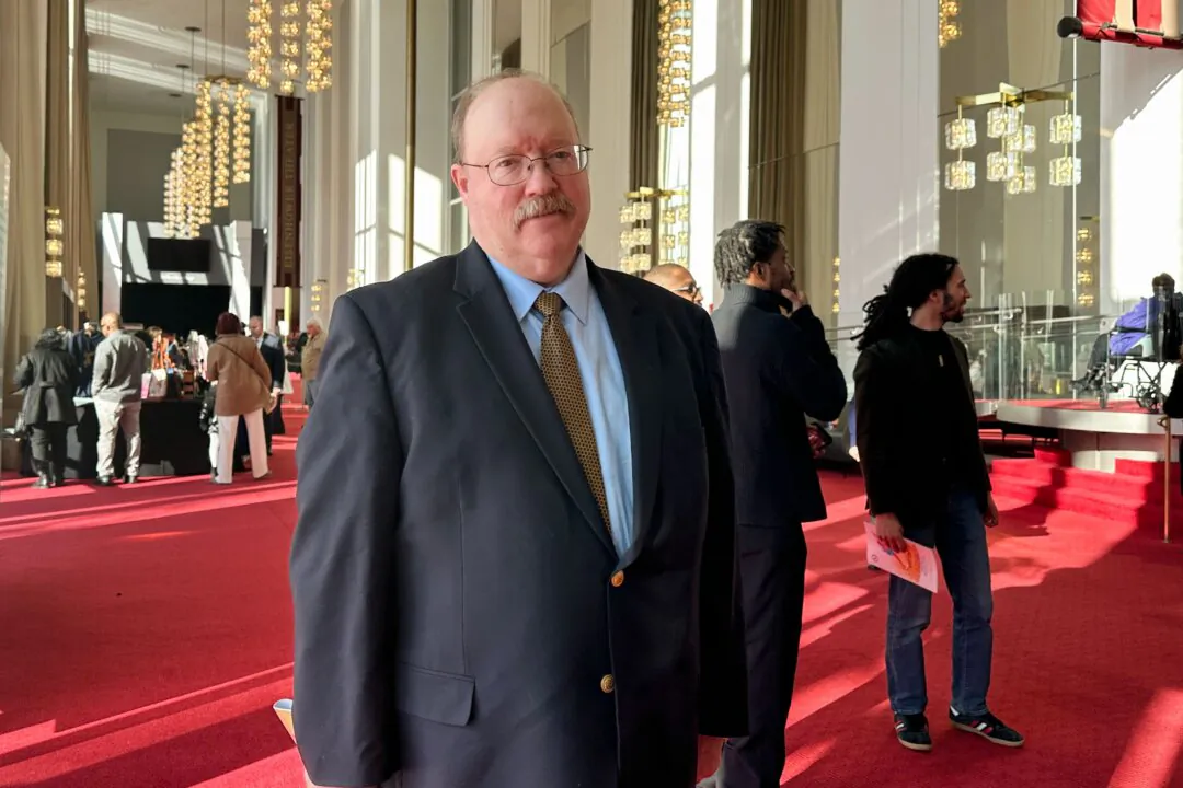Rick Fisher enjoyed Shen Yun at the Kennedy Center Opera House in Washington on Feb. 23, 2025. (Jenny Jing/The Epoch Times)