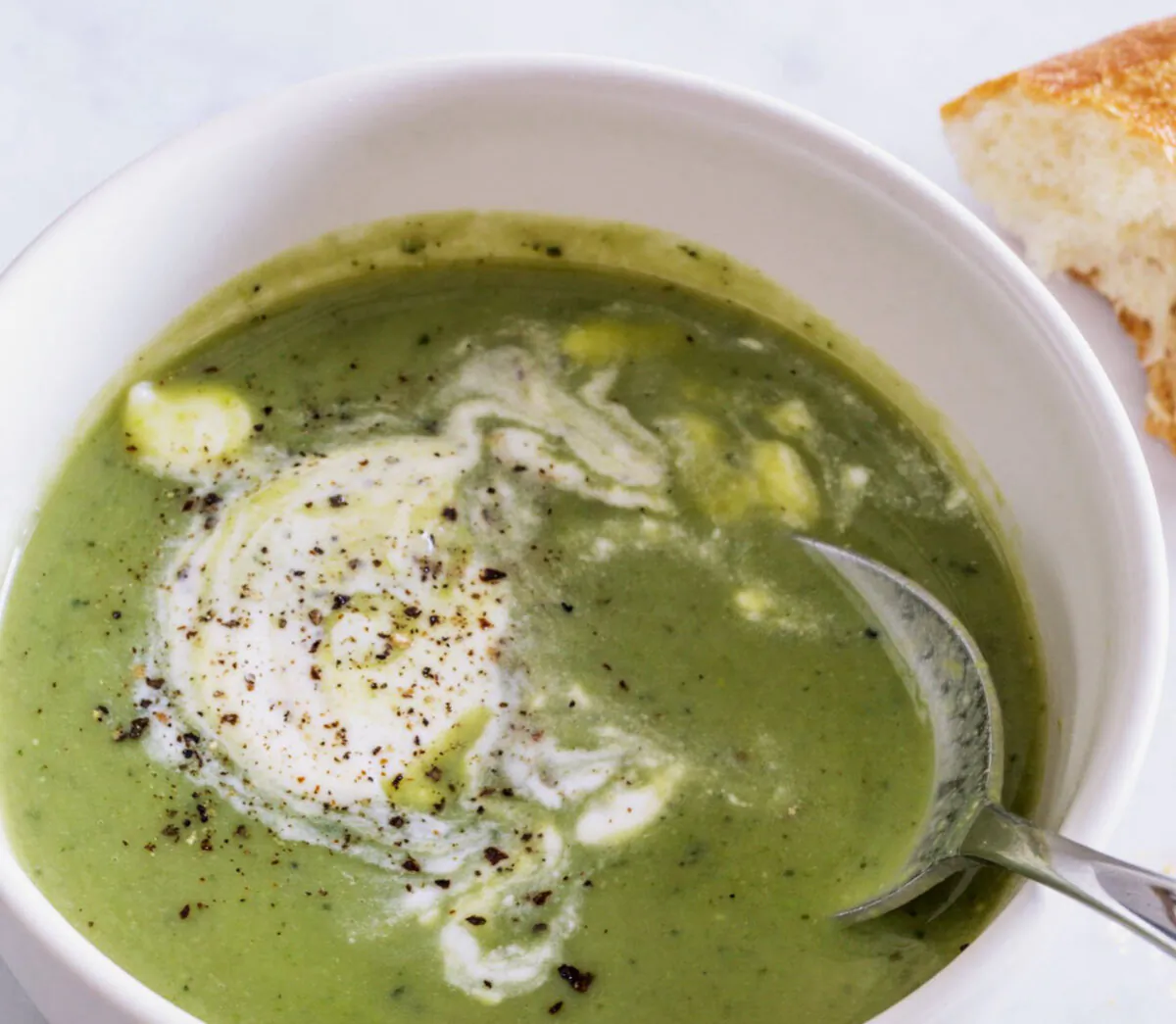 Roasting the peas adds a toasty and warm layer of flavor to the soup. (Sarah E Crowder/TCA)