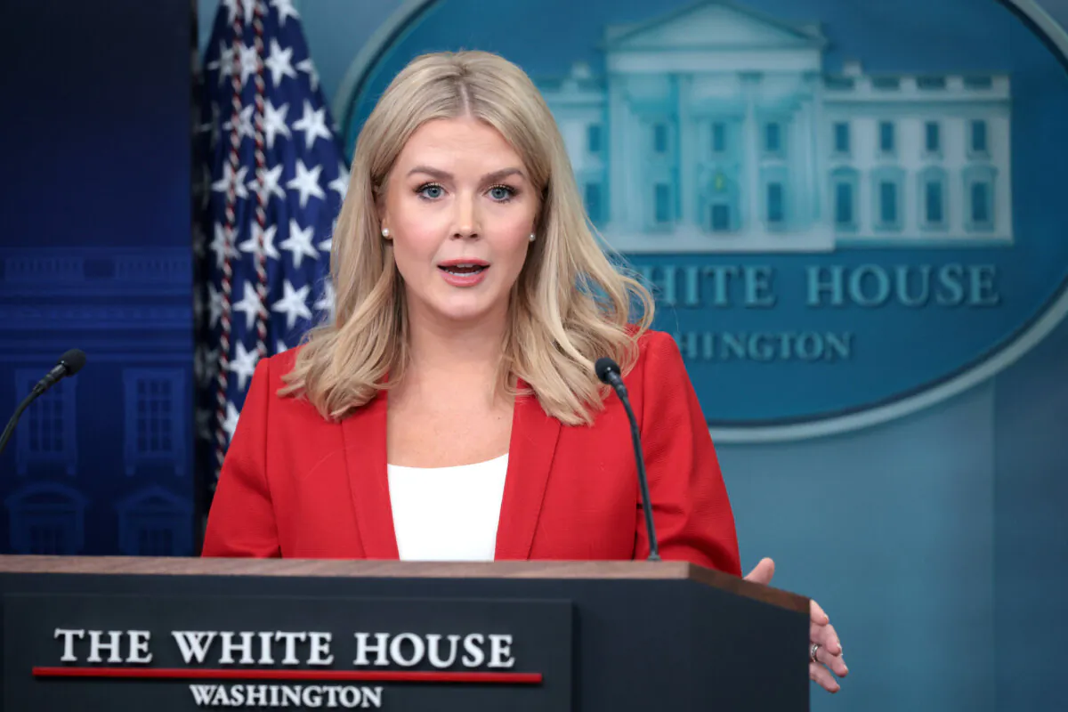 White House Press Secretary Karoline Leavitt speaks during the daily White House press briefing at the James Brady Press Briefing Room of the White House on Feb. 25, 2025. (Alex Wong/Getty Images)