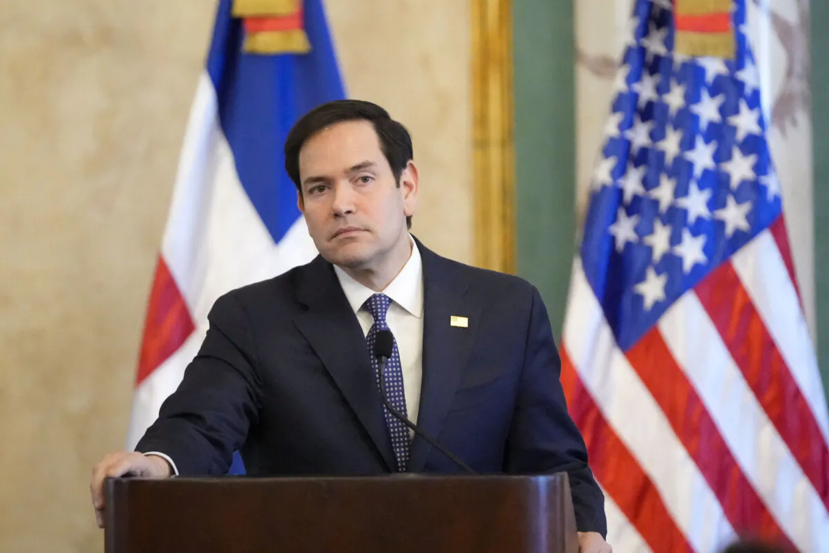 Secretary of State Marco Rubio during a joint news conference in Santo Domingo, Dominican Republic, on Feb. 6, 2025. (Mark Schiefelbein/Pool via Reuters)