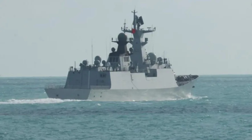 An ADF image of a Chinese war ship off the coast of Australia.