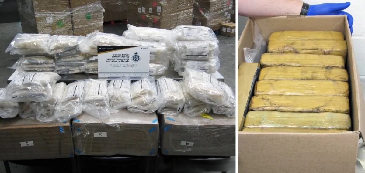 CBSA officers seized 186 kilograms of meth at Alberta’s Coutts port of entry on Dec. 24, 2024 and 42 kilograms of cocaine on Jan. 18. Together, the drugs were valued at nearly $3 million. (CBSA handout photo)