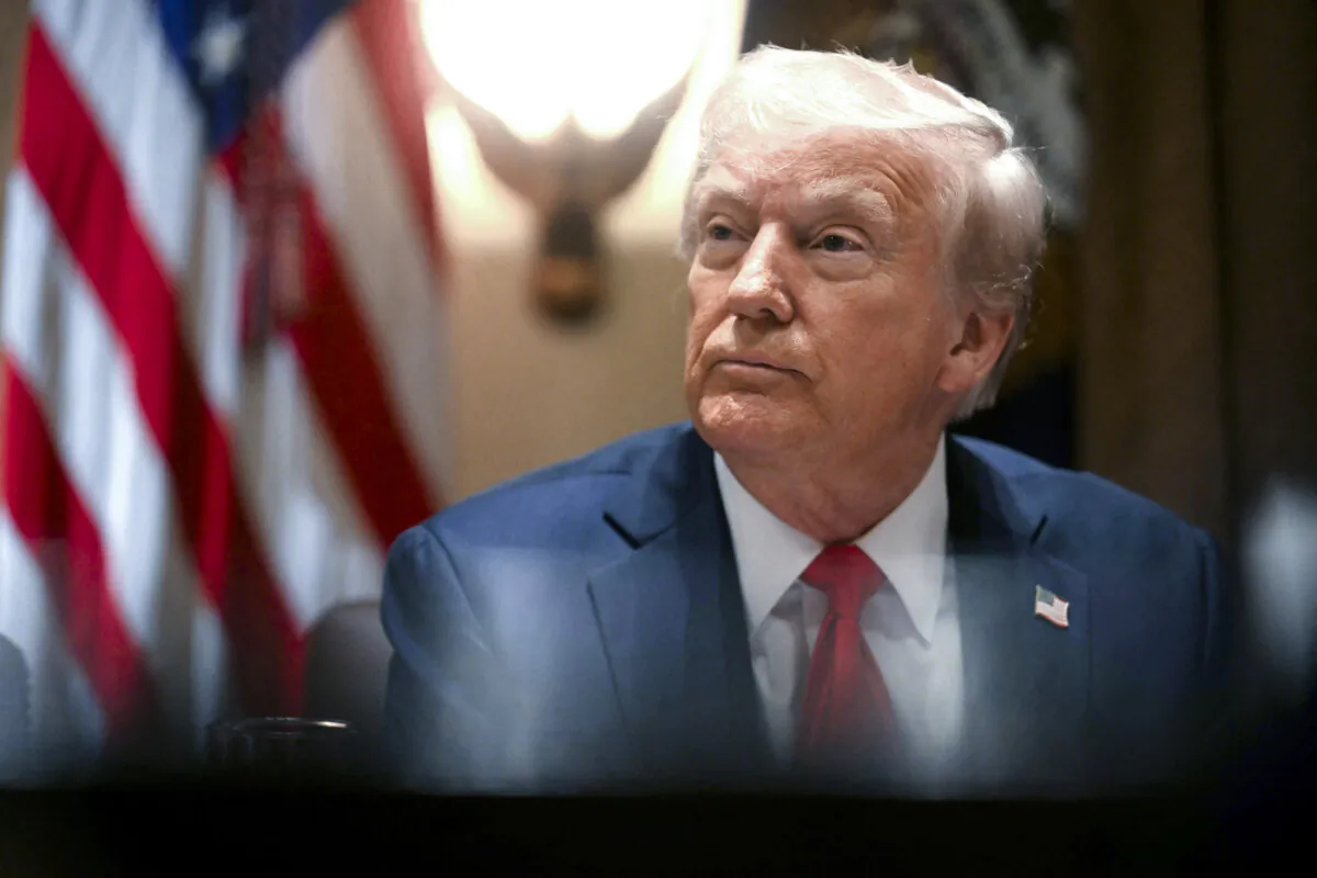 President Donald Trump speaks during a Cabinet meeting at the White House on Feb. 26, 2025. (Jim Watson/AFP via Getty Images)
