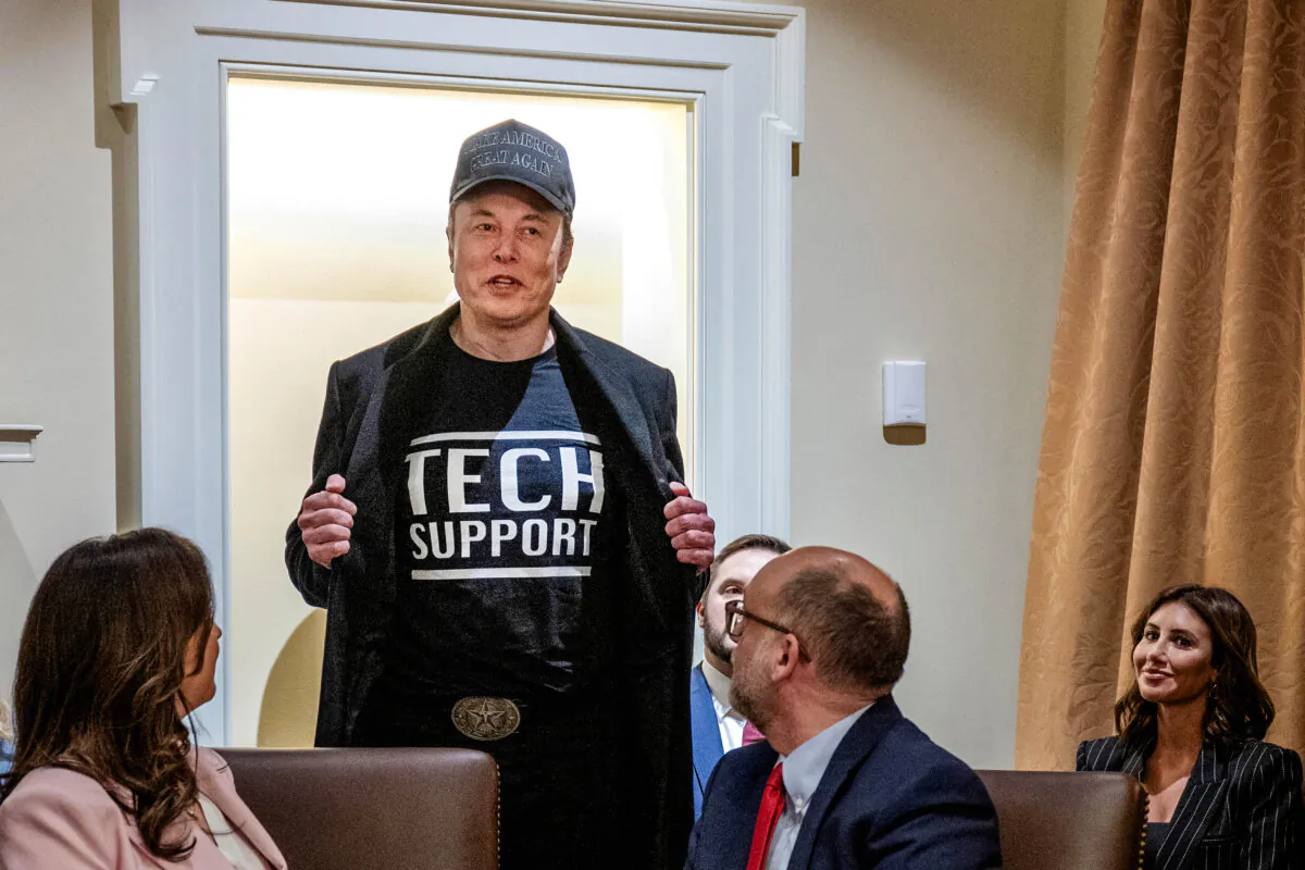 Elon Musk at President Donald Trump's first Cabinet meeting, in Washington on Feb. 26, 2025. (Jim Watson/AFP via Getty Images)