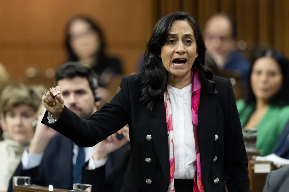 Transport Minister Anita Anand rises during question period in Ottawa, on Dec. 17, 2024. (The Canadian Press/Adrian Wyld) 