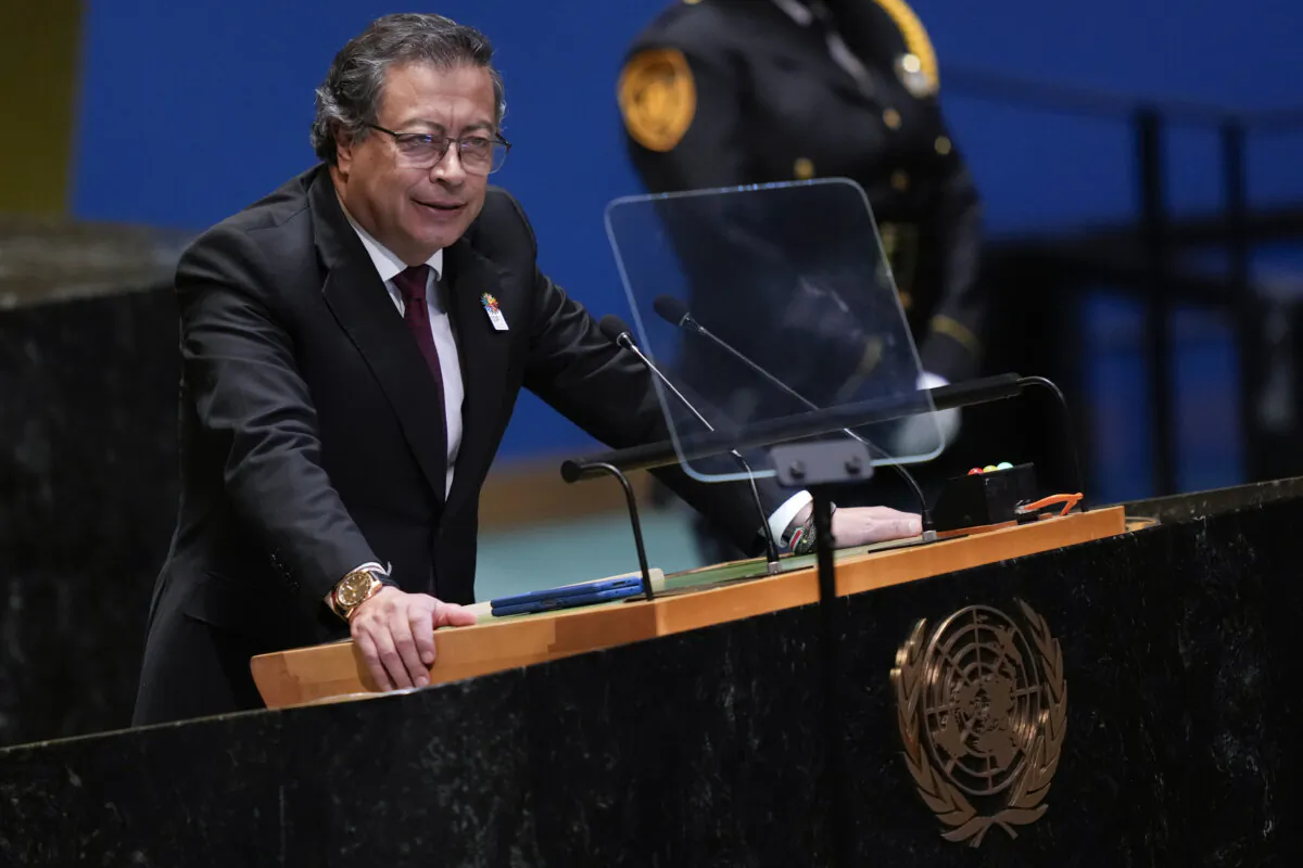 Colombia's President Gustavo Petro addresses the 79th session of the United Nations General Assembly at U.N. Headquarters on Sept. 24, 2024. (Seth Wenig/AP Photo)
