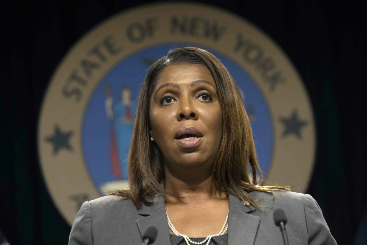 New York Attorney General Letitia James speaks during a news conference in New York on June 11, 2019. (Mary Altaffer, File/AP Photo)