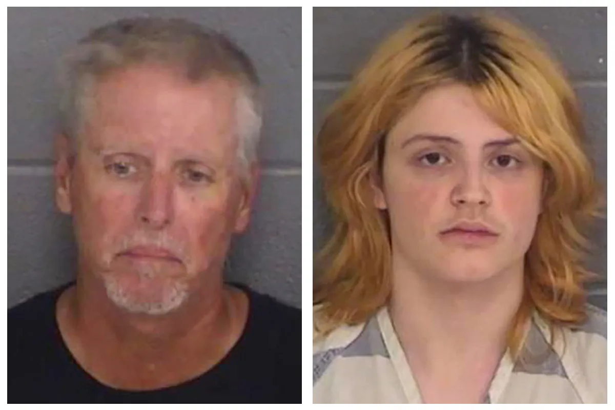 This combination of booking photos shows Colin Gray (L), and his son, Colt Gray. (Barrow County Sheriff's Office via AP)
