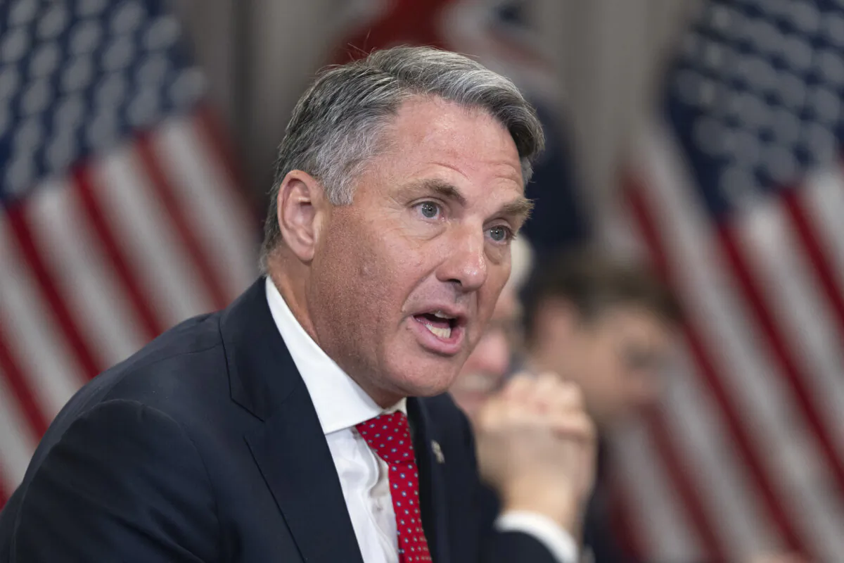 Australian Deputy Prime Minister and Defense Minister Richard Marles responds to a reporter's question before the start of a meeting with Secretary of Defense Pete Hegseth at the Pentagon, Friday, Feb. 7, 2025, in Washington. (AP Photo/Manuel Balce Ceneta)