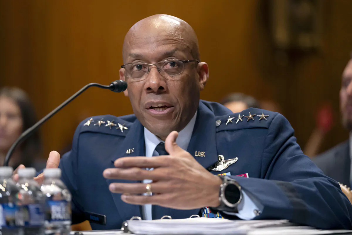 Chairman of the Joint Chiefs of Staff Air Force Gen. CQ Brown, speaks during a hearing in Washington on May 8, 2024. (Mark Schiefelbein/AP Photo)