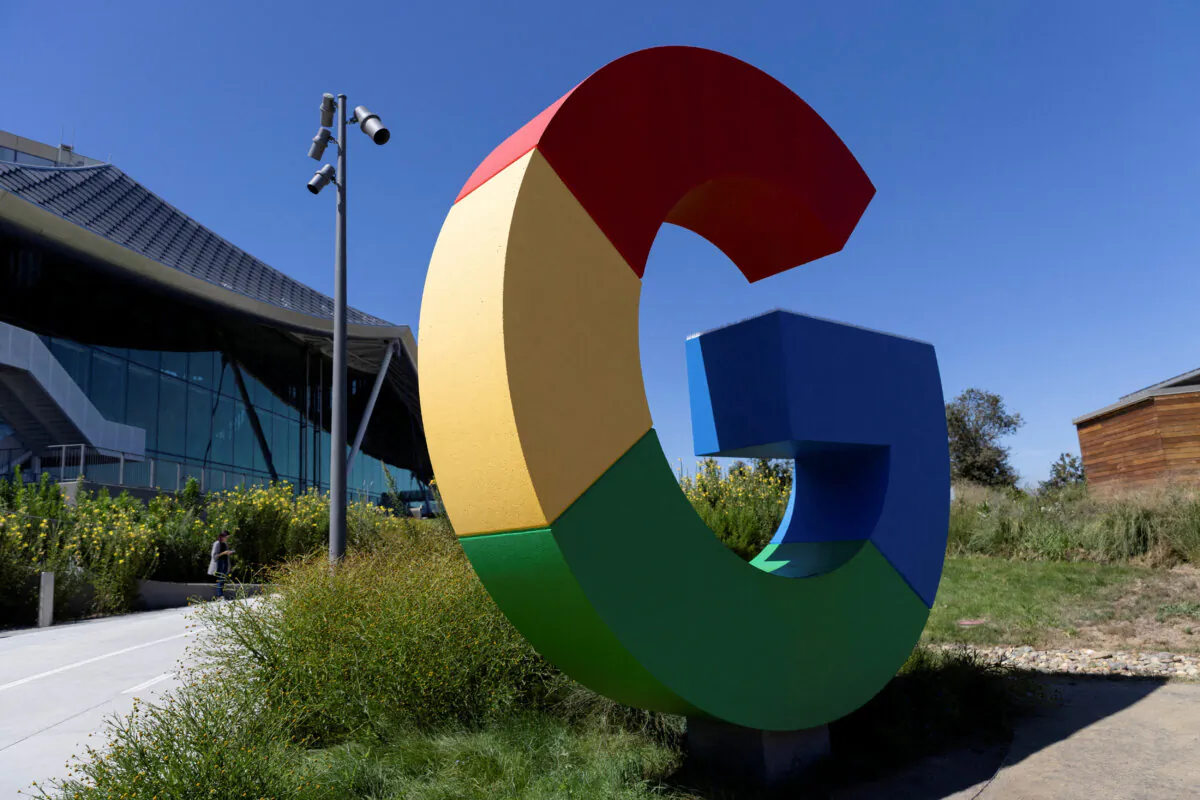 The logo of Google is seen outside Google Bay View facilities during the Made by Google event in Mountain View, California, U.S. on Aug. 13, 2024. (Reuters/Manuel Orbegozo/File Photo) 