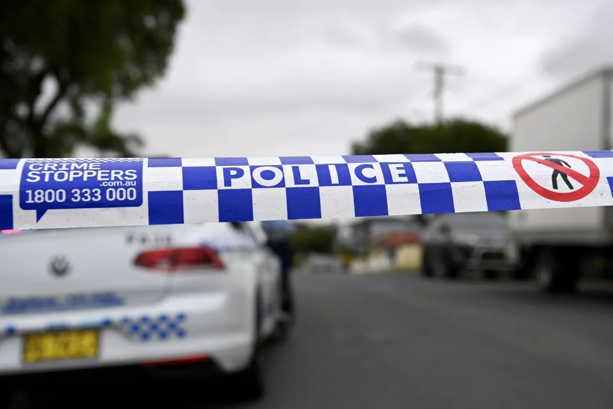 Police tape is seen in Sydney, Australia, on Feb. 27, 2024. (AAP Image/Bianca De Marchi)