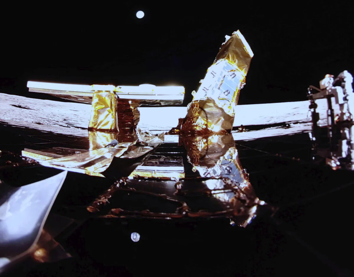 Private lunar lander Blue Ghost after touching down on the moon with a special delivery for NASA on March 2, 2025. (NASA/Firefly Aerospace via AP)