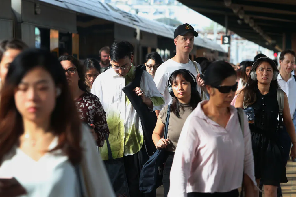 Commuters move through Central railway station in Sydney, Australia on Jan. 15, 2025. (Lisa Maree Williams/Getty Images)