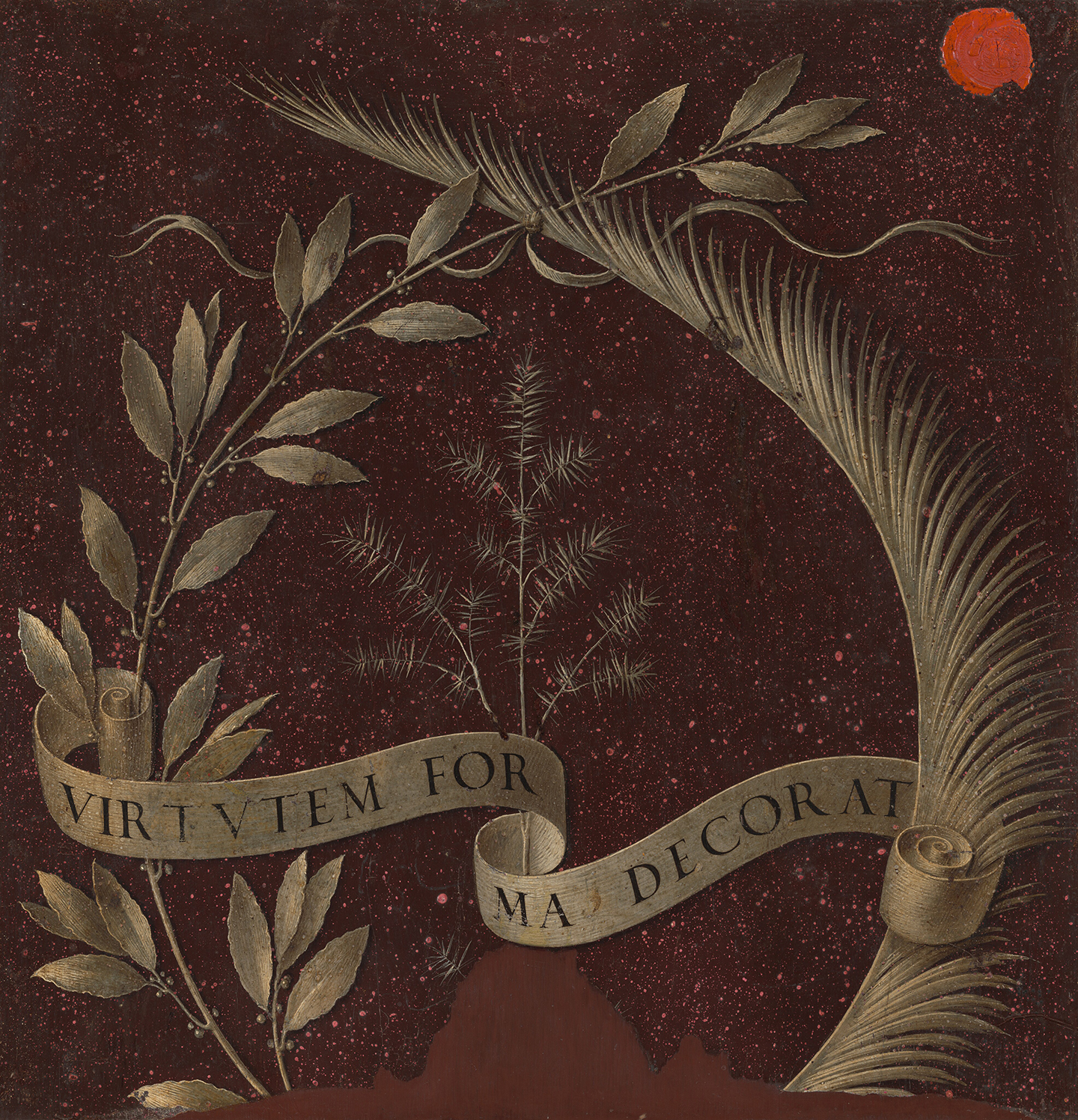 Wreath of Laurel, Palm, and Juniper with a Scroll