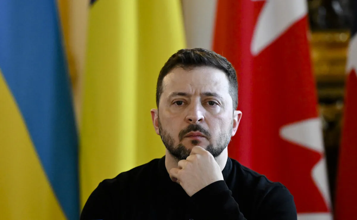 Ukraine's President Volodymyr Zelenskyy prepares for a meeting in London, England, on March 2, 2025. (Justin Tallis - WPA Pool/Getty Images)