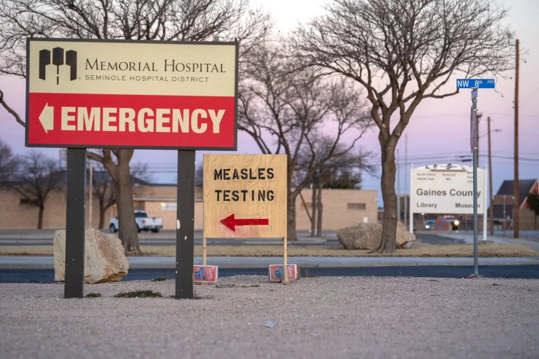 A measles testing site in Gaines County, Texas, on Feb. 27, 2025. (Jan Sonnenmair/Getty Images)