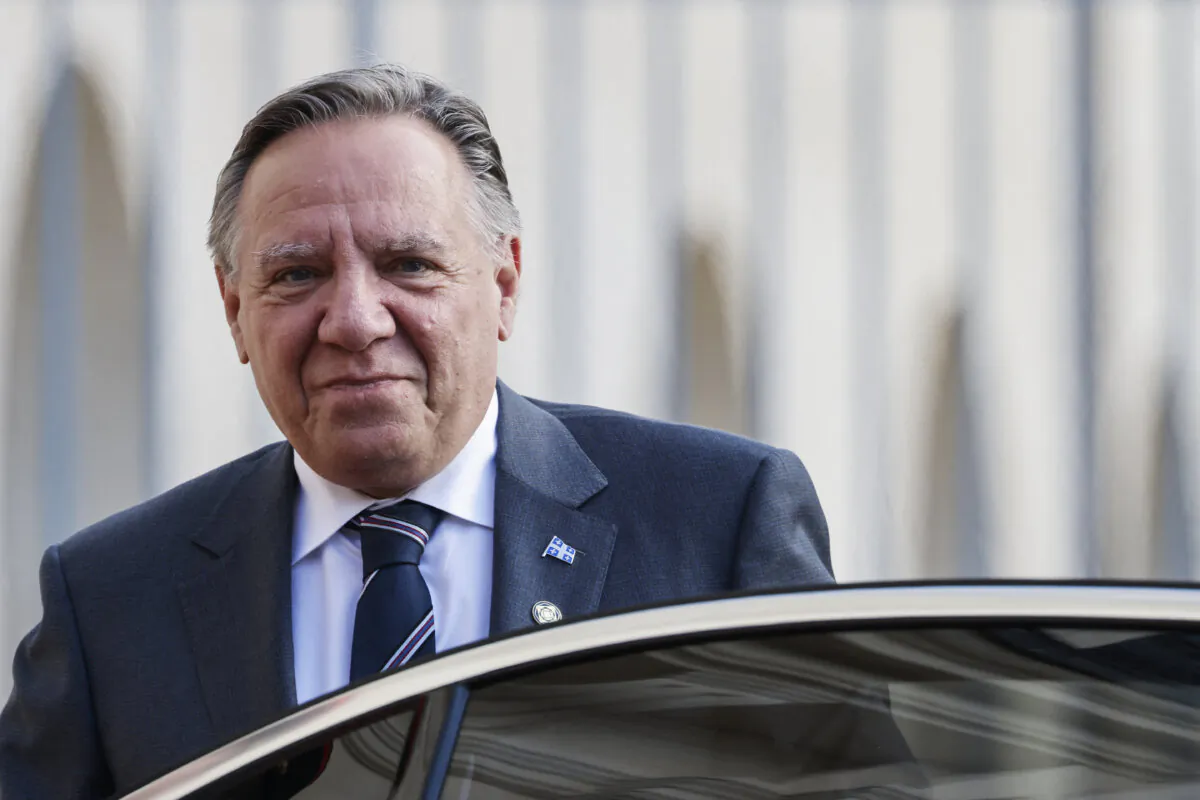Quebec's Prime Minister Francois Legault arrives to attend the 19th Summit of the Francophonie at the "Cite internationale de la langue francaise" in the castle of Villers-Cotterets, north-eastern France, on Oct. 4, 2024. (Ludovic Marin/AFP via Getty Images)