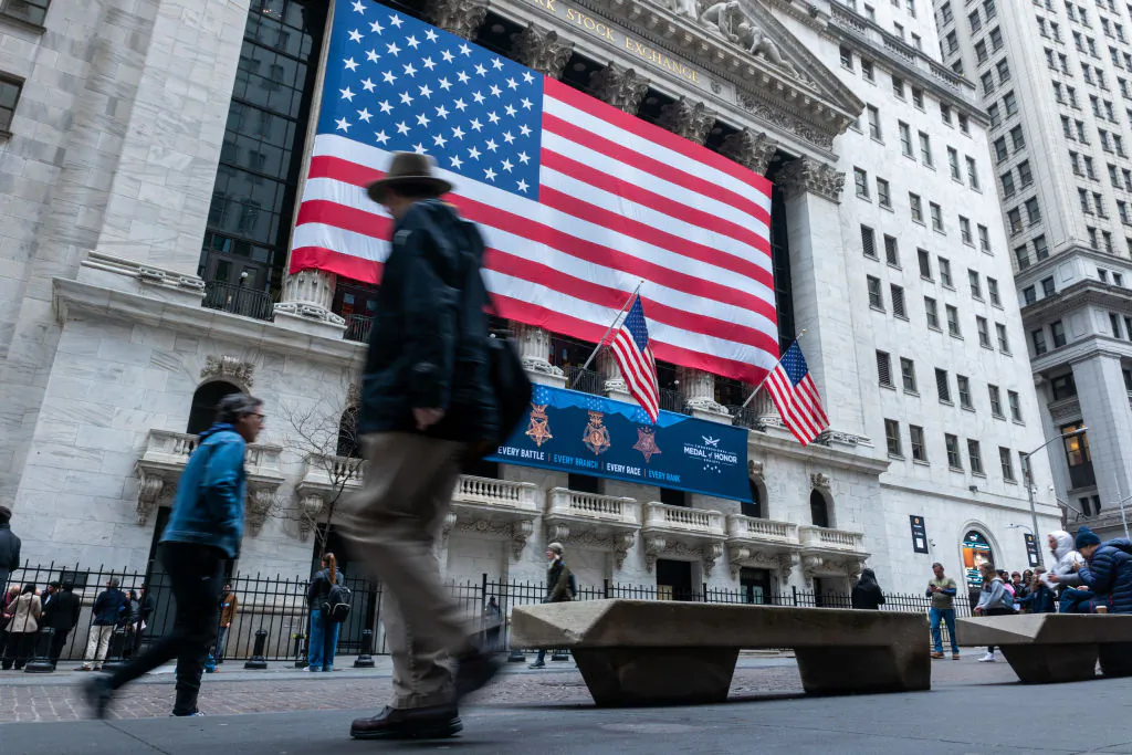 The New York Stock Exchange on Wall Street in New York City on March 5, 2025. (Spencer Platt/Getty Images)