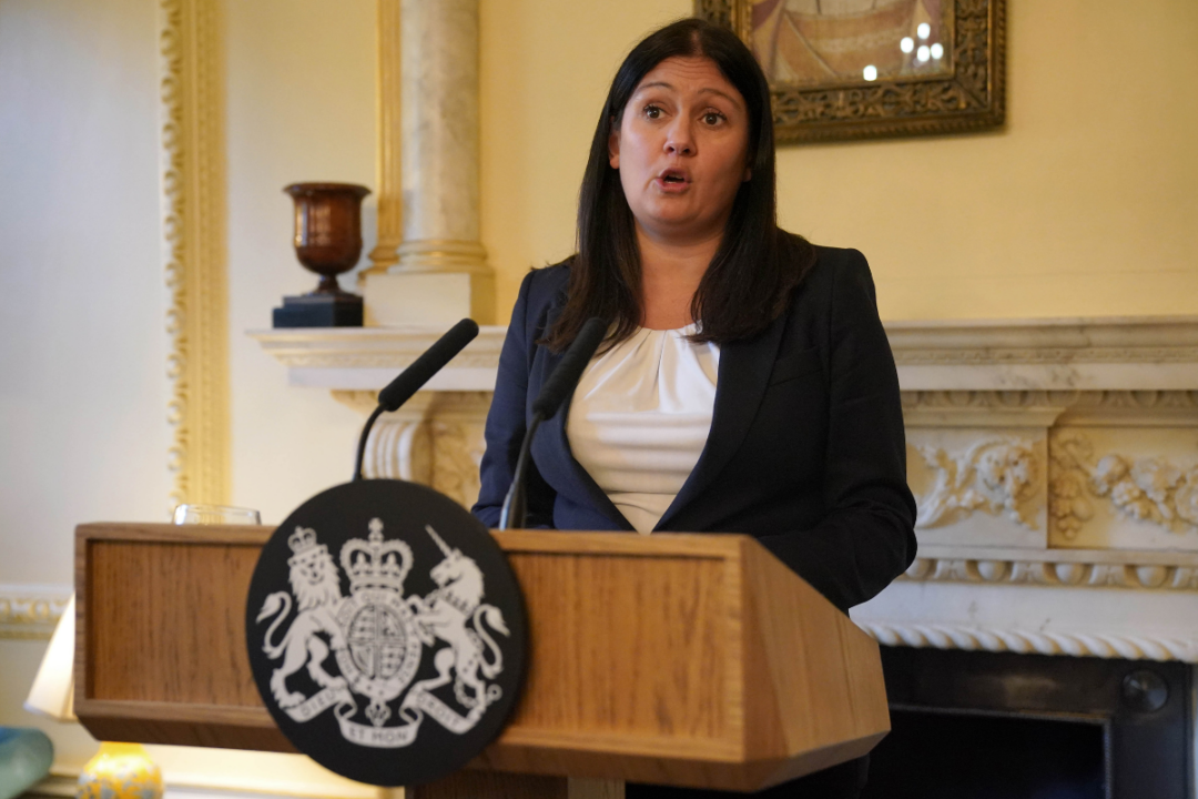 Culture Secretary Lisa Nandy speaking during a Civil Society reception at 10 Downing Street, London, England, on Oct. 17, 2024. (Jonathan Brady/PA Wire)