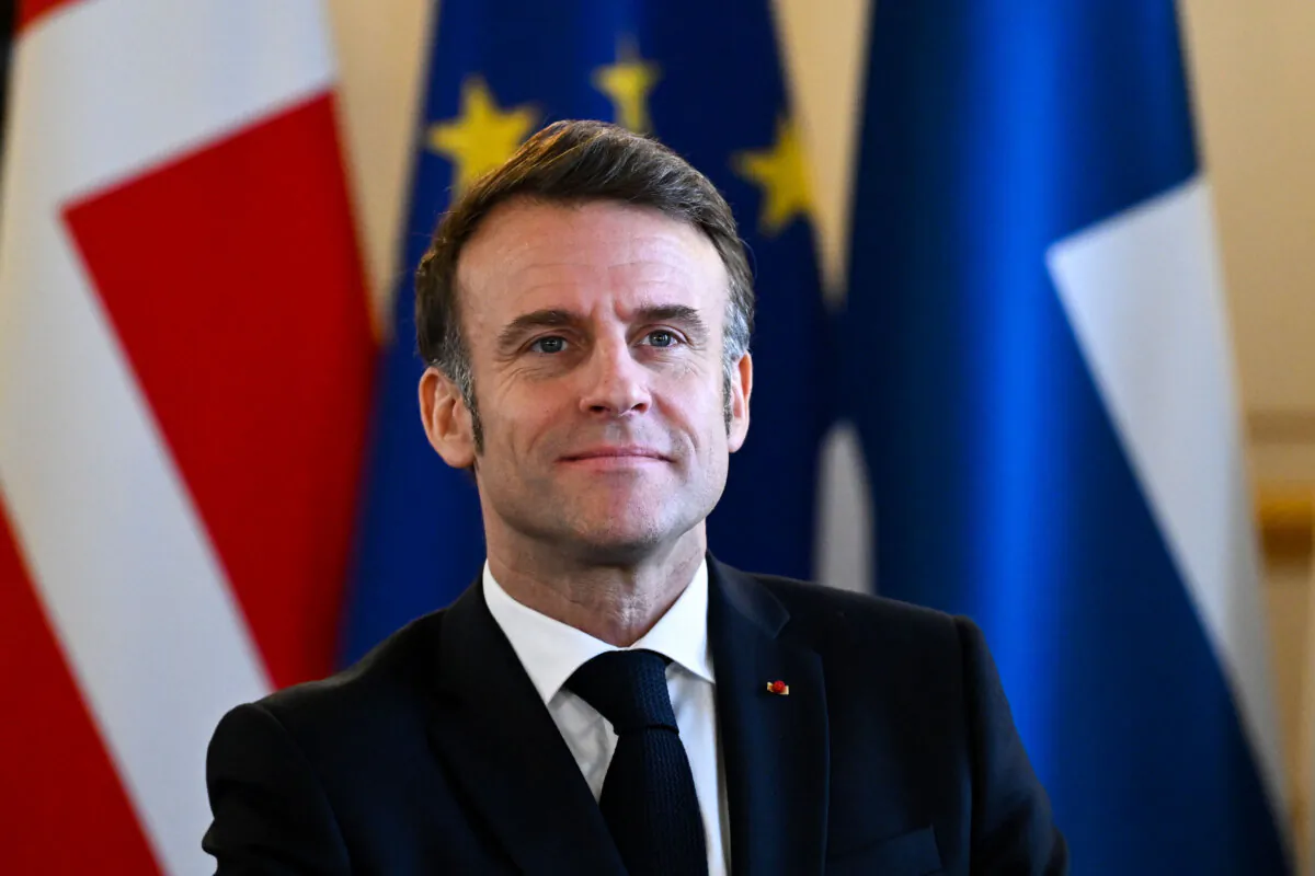 French President Emmanuel Macron prepares at a European leaders' summit in London on March 2, 2025. (Justin Tallis - WPA Pool/Getty Images)