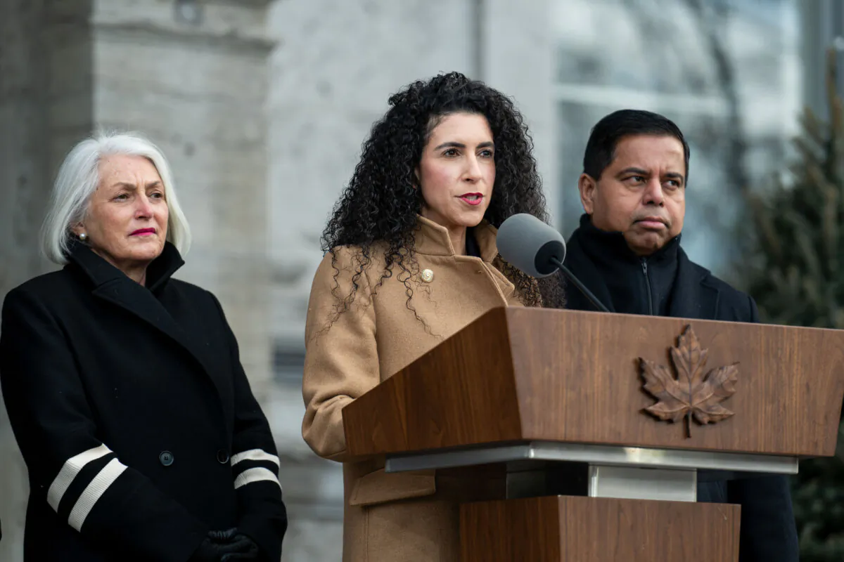 Minister of Official Languages and Associate Minister of Public Safety Rachel Bendayan speaks to reporters at Rideau Hall in Ottawa on Dec. 20, 2024. (The Canadian Press/Spencer Colby)