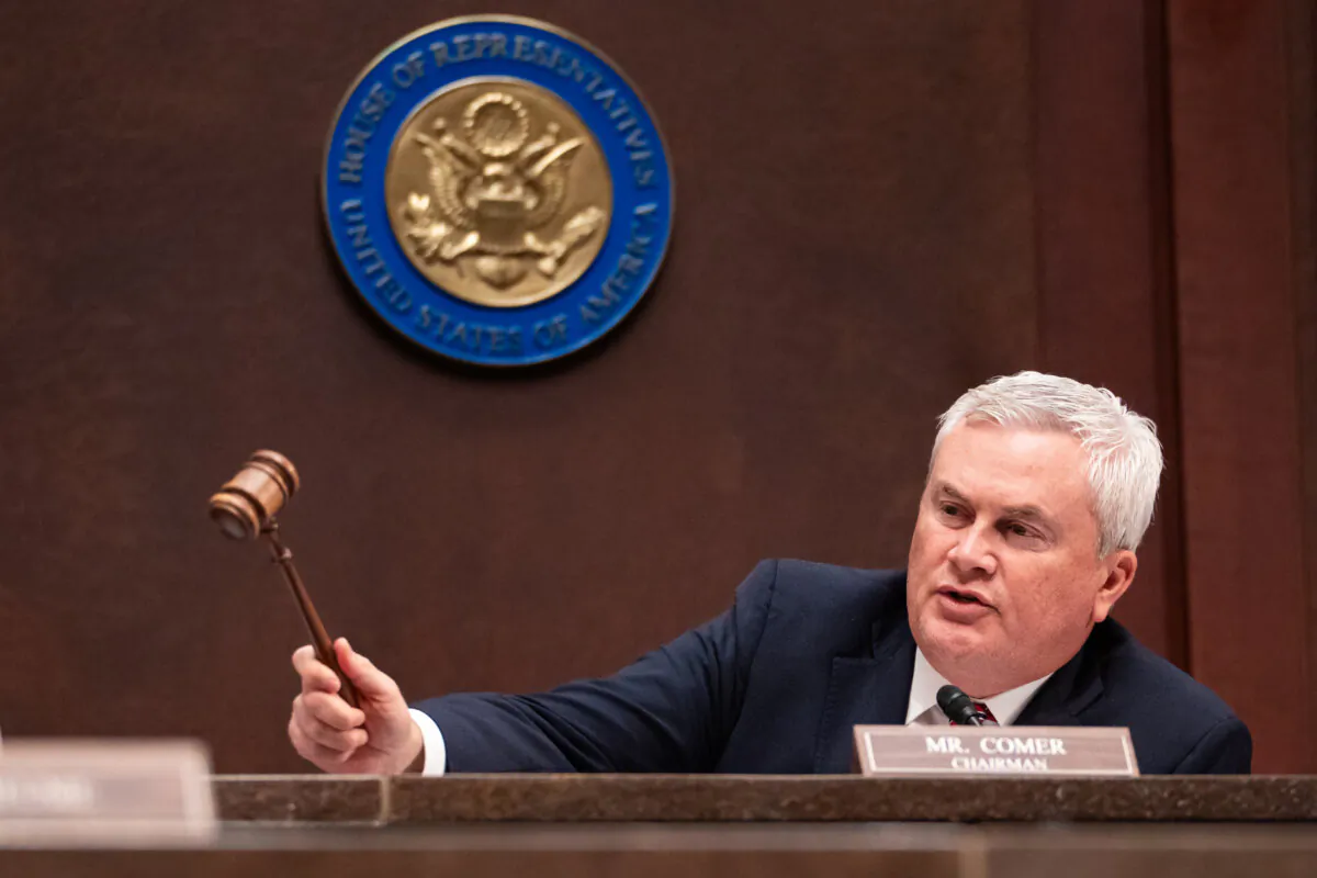 House Oversight Committee Chairman Rep. James Comer (R-Ky.) presides over a hearing on Capitol Hill in Washington on March 5, 2025. (Madalina Vasiliu/The Epoch Times)